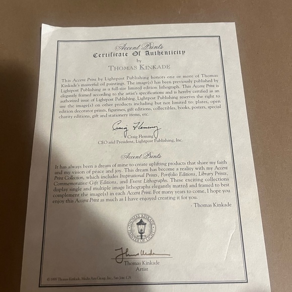 Thomas Kinkade Print - Picture 2 of 2